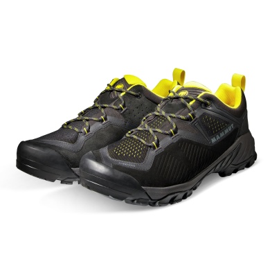 Mammut Hiking Shoes Sapuen Low GTX (Velour leather, waterproof) black/yellow Men